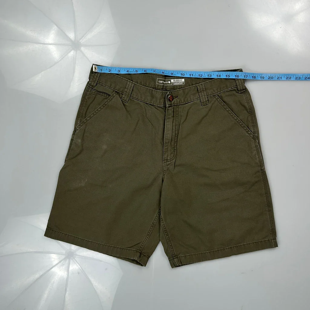 Carhartt Cargo Shorts - 36W 10L Green Cotton - Image 3