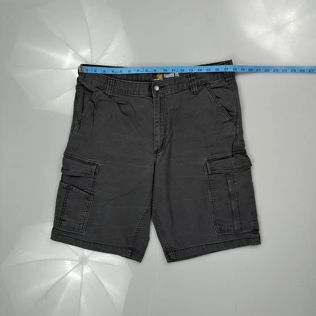 Carhartt Cargo Shorts - 36W 11L Grey Cotton - Image 3