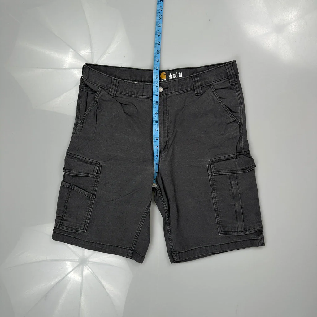Carhartt Cargo Shorts - 36W 11L Grey Cotton - Image 4