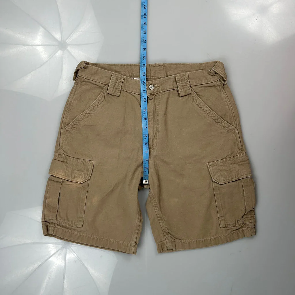 Carhartt Cargo Shorts - 34W 10L Khaki Cotton - Image 4
