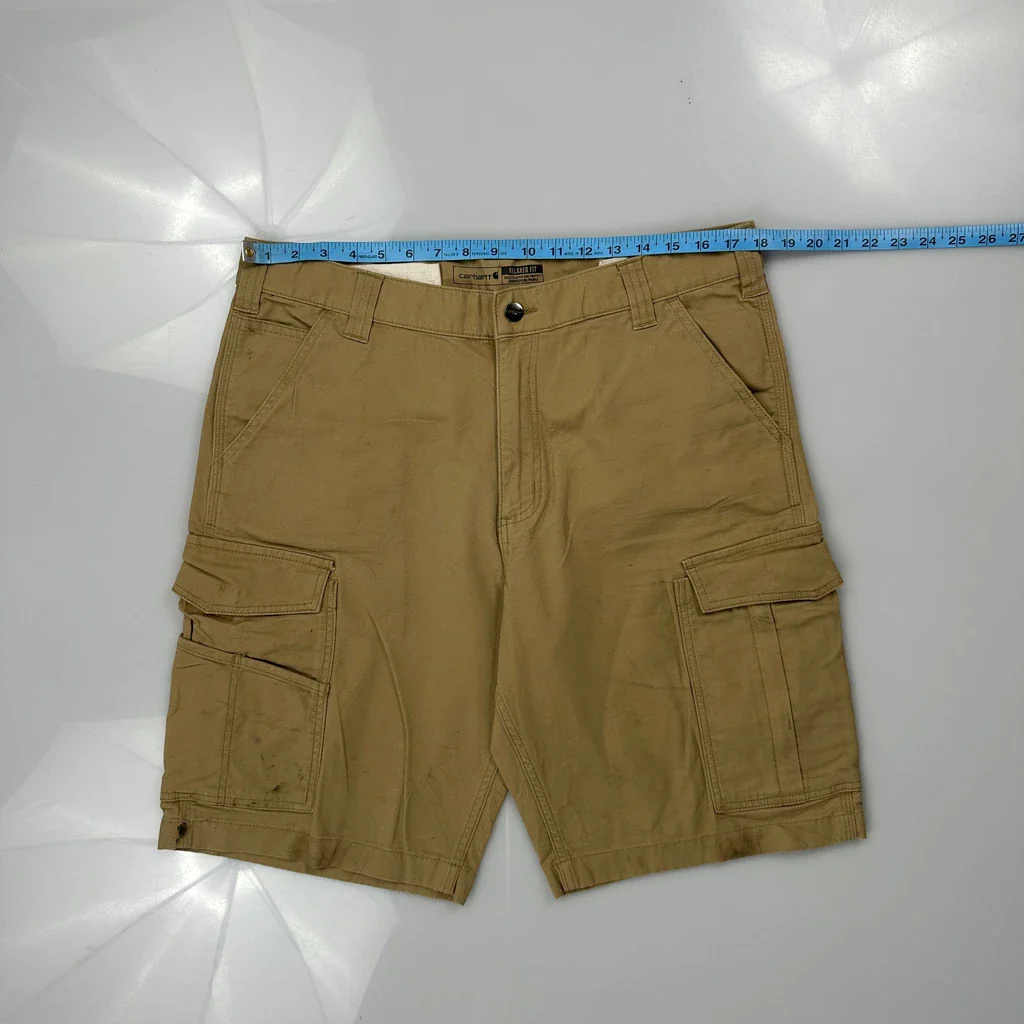 Carhartt Cargo Shorts - 35W 10L Khaki Cotton - Image 3