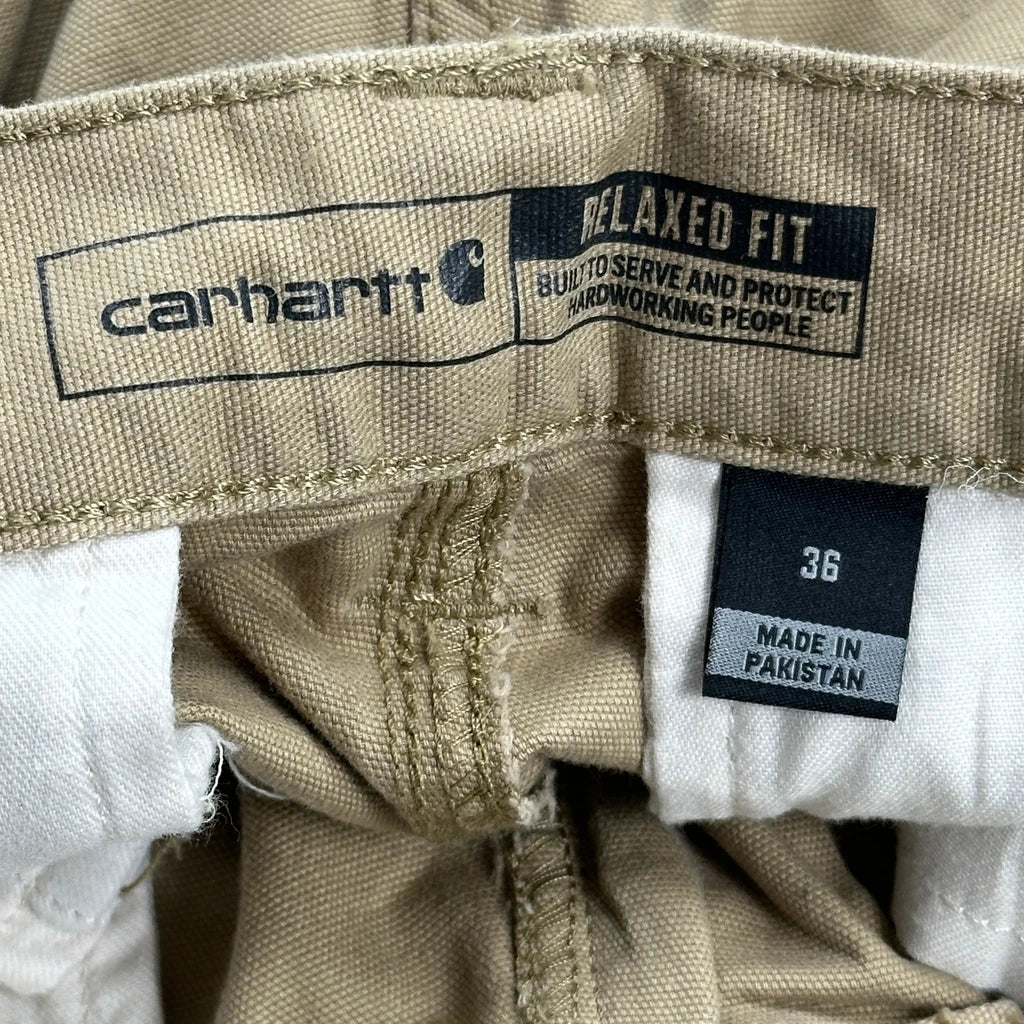 Carhartt Cargo Shorts - 35W 10L Khaki Cotton - Image 6