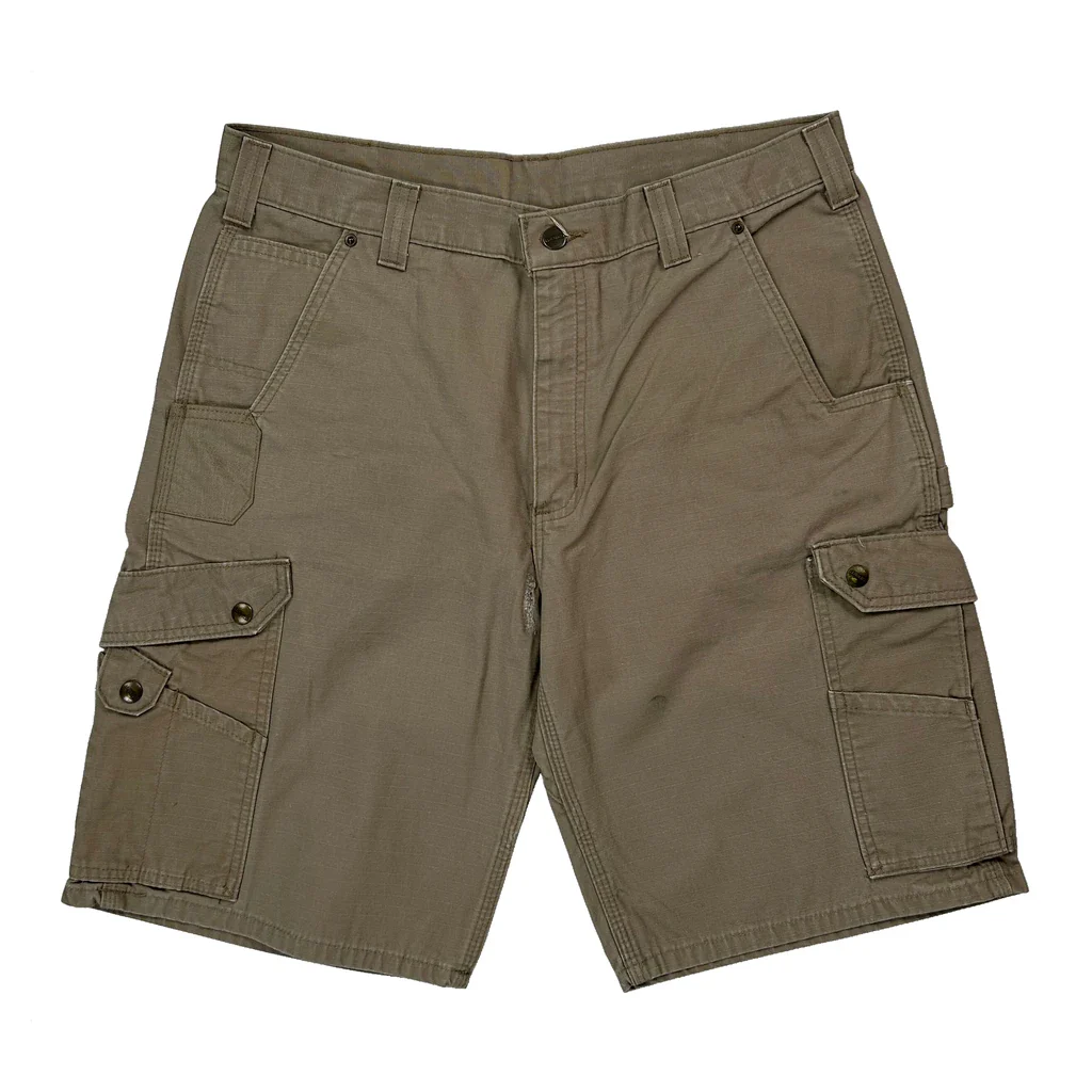 Carhartt Cargo Shorts - 36W 11L Khaki Cotton - Image 2