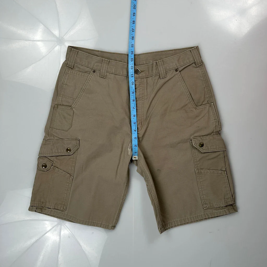 Carhartt Cargo Shorts - 36W 11L Khaki Cotton - Image 4
