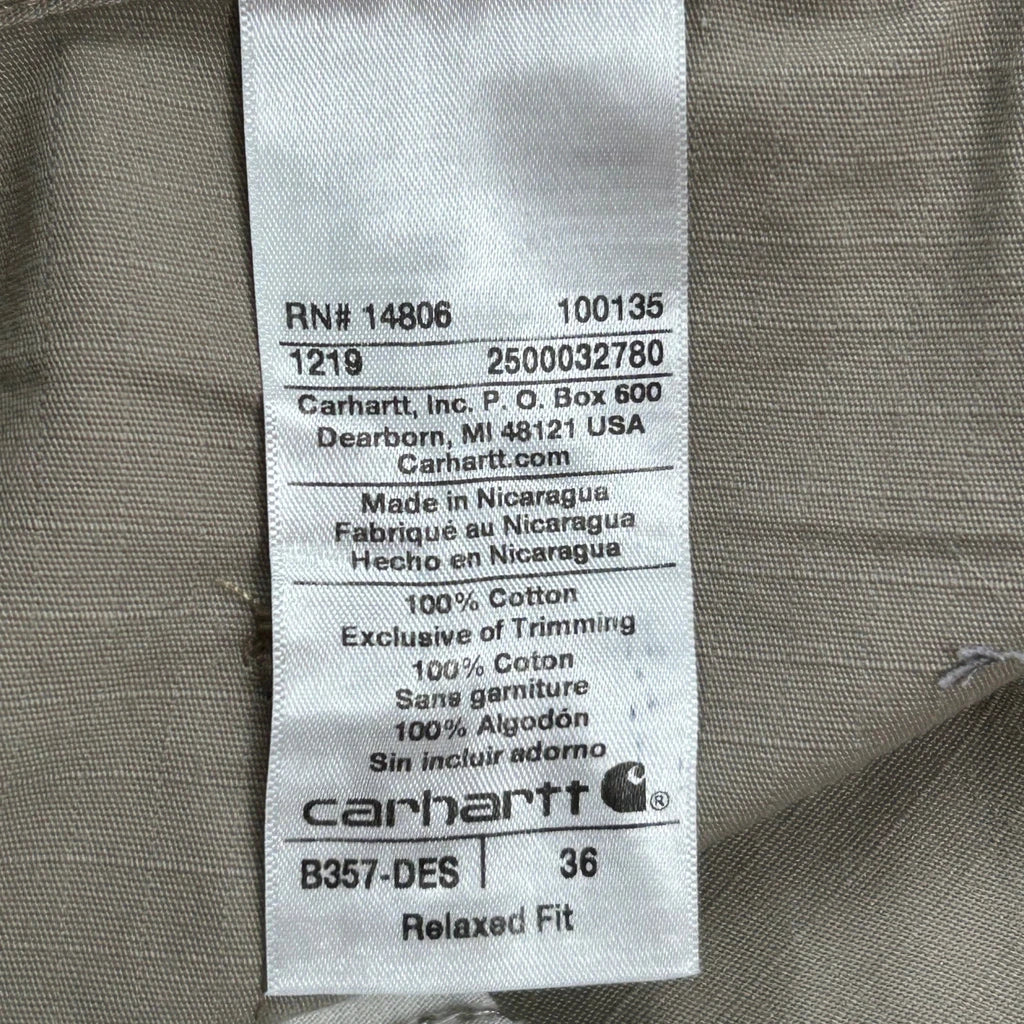 Carhartt Cargo Shorts - 36W 11L Khaki Cotton - Image 6