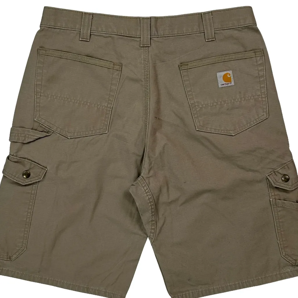 Carhartt Cargo Shorts - 36W 11L Khaki Cotton - Image 8