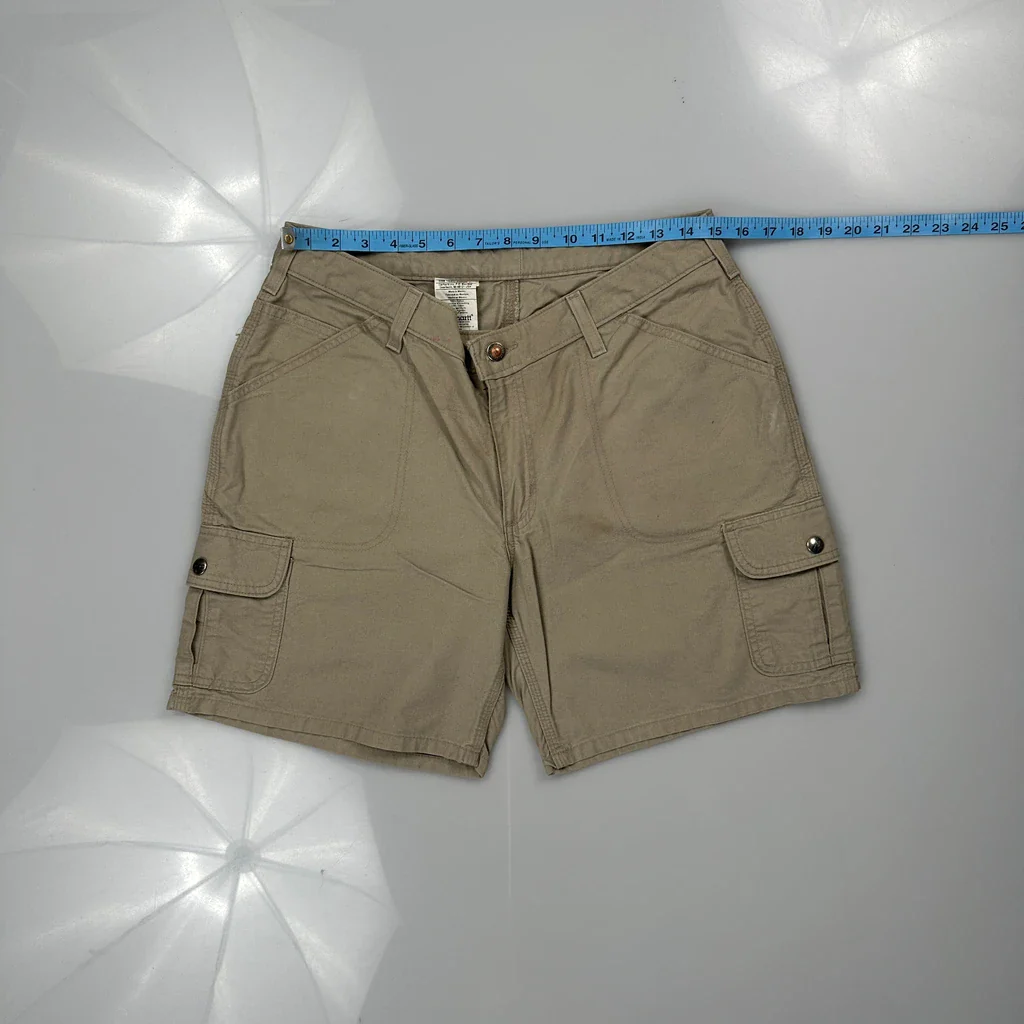 Carhartt Cargo Shorts - 30W UK 10 Khaki Cotton - Image 3
