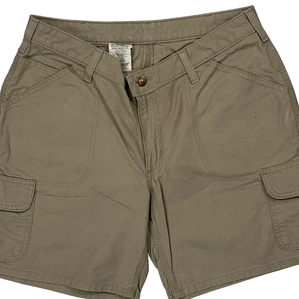 Carhartt Cargo Shorts - 30W UK 10 Khaki Cotton - Image 9