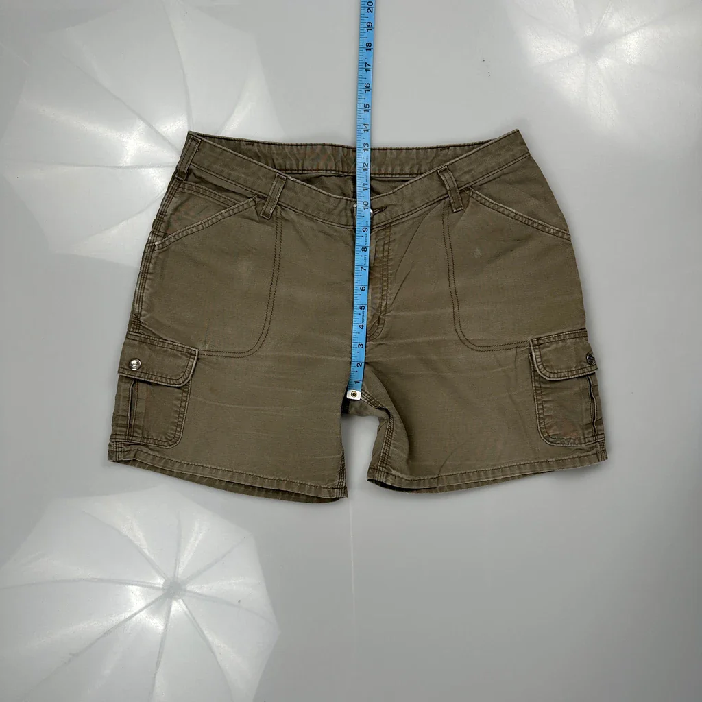 Carhartt Cargo Shorts - 33W UK 14 Khaki Cotton - Image 4