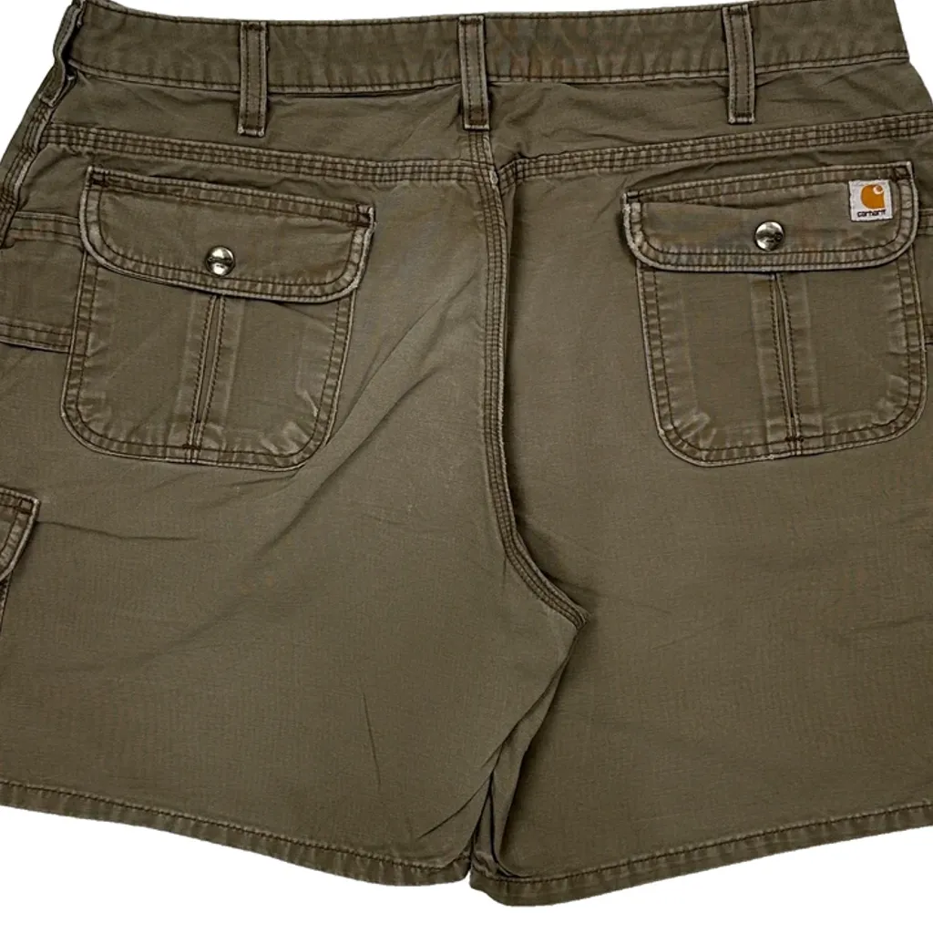 Carhartt Cargo Shorts - 33W UK 14 Khaki Cotton - Image 6
