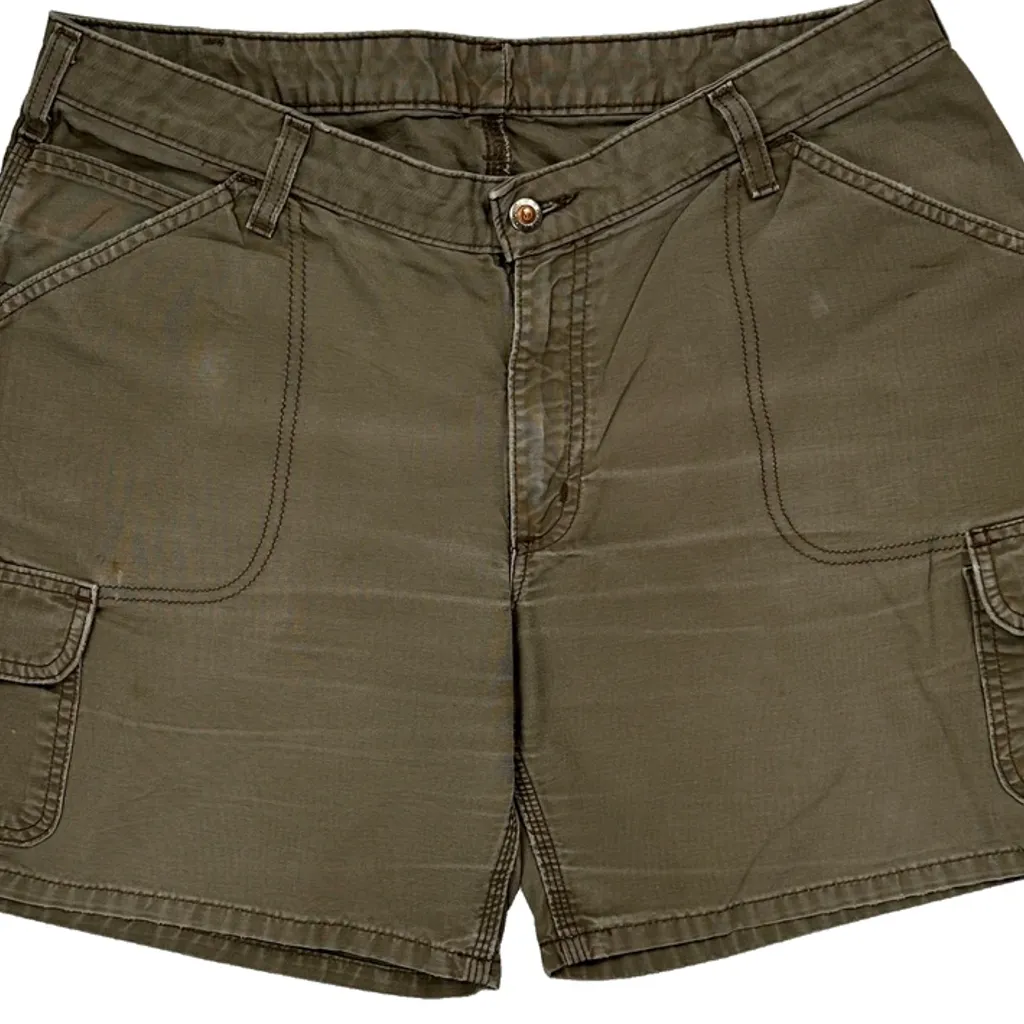 Carhartt Cargo Shorts - 33W UK 14 Khaki Cotton - Image 8