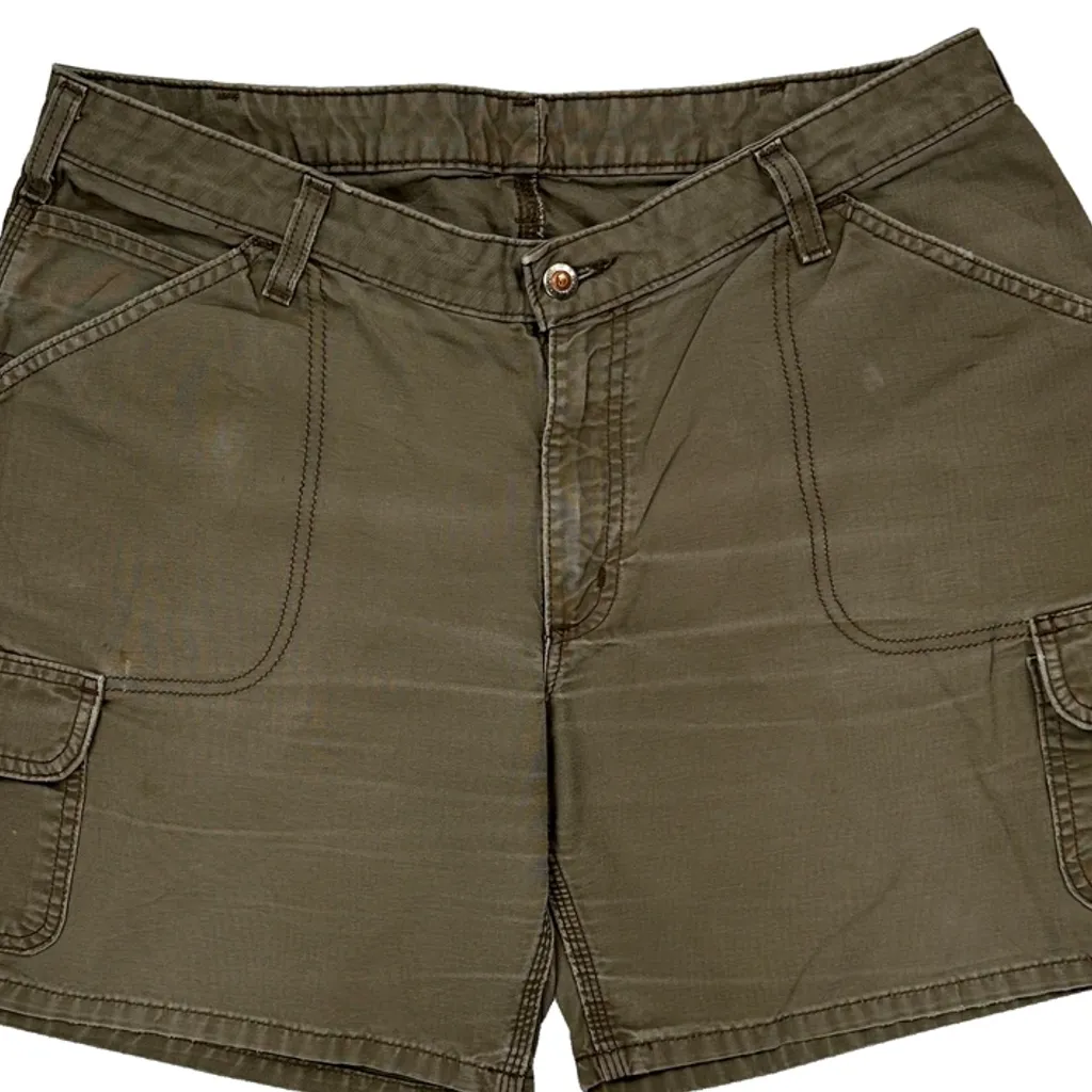 Carhartt Cargo Shorts - 33W UK 14 Khaki Cotton - Image 9