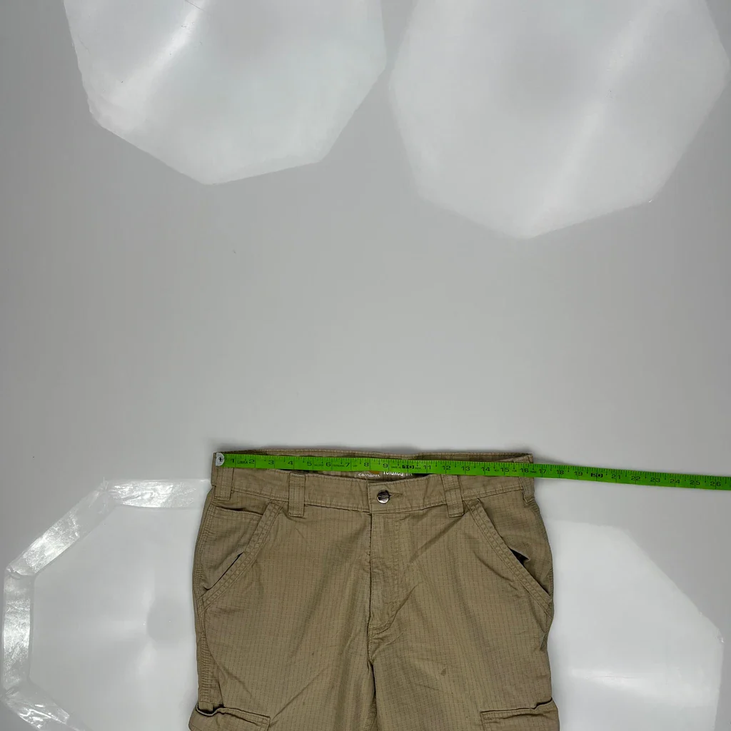 Carhartt Cargo Trousers - 32W 33L Beige Cotton Blend - Image 3