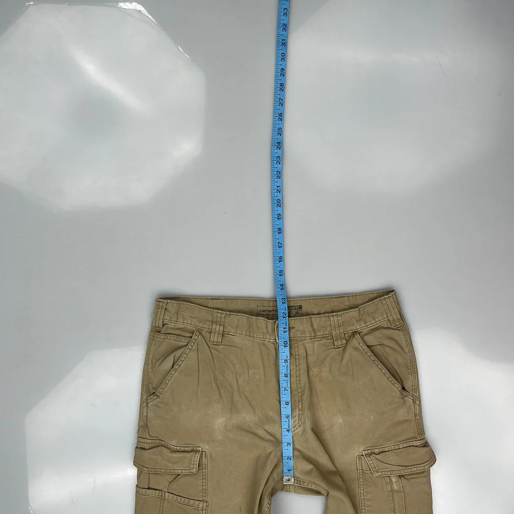 Carhartt Cargo Trousers - 34W 29L Beige Cotton - Image 4