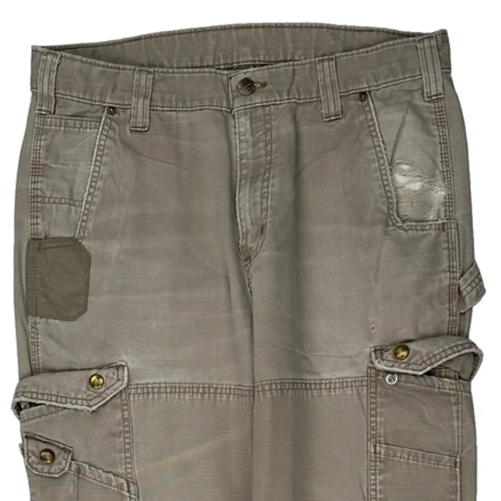 Carhartt Double Knee Cargo Trousers - 34W 33L Beige Cotton - Image 9
