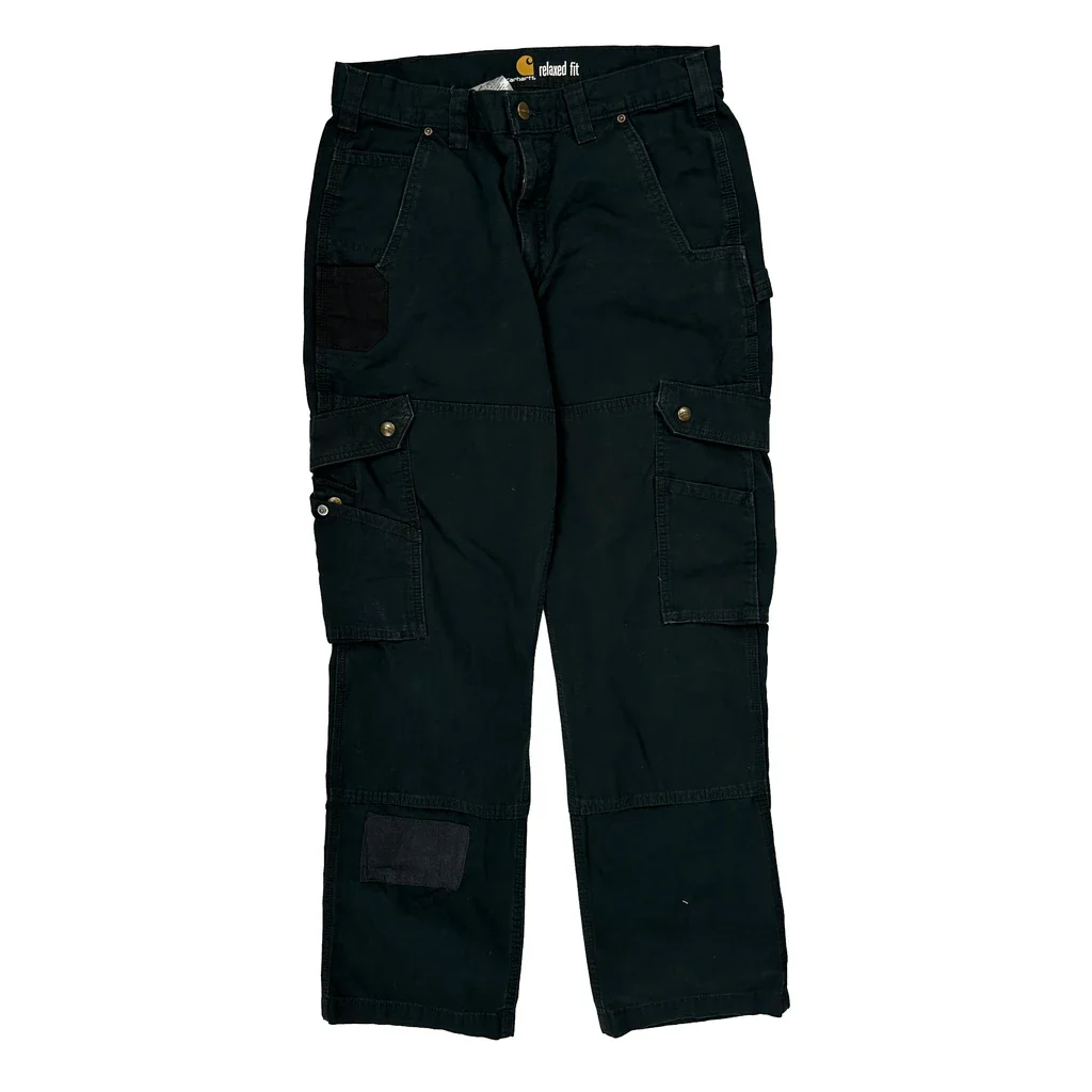 Carhartt Cargo Trousers - 30W 31L Black Cotton - Image 2