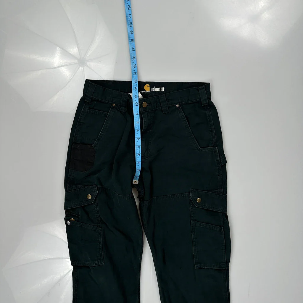 Carhartt Cargo Trousers - 30W 31L Black Cotton - Image 4