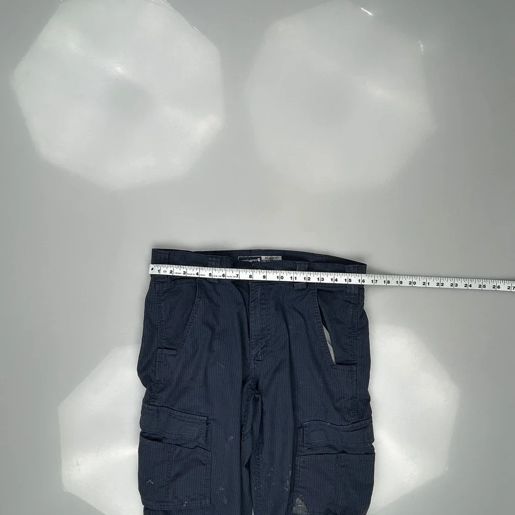 Carhartt Cargo Trousers - 32W 30L Blue Cotton Blend - Image 3
