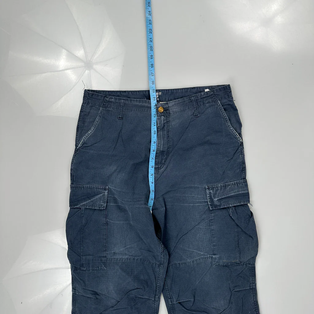 Carhartt Cargo Trousers - 34W 27L Blue Cotton - Image 4