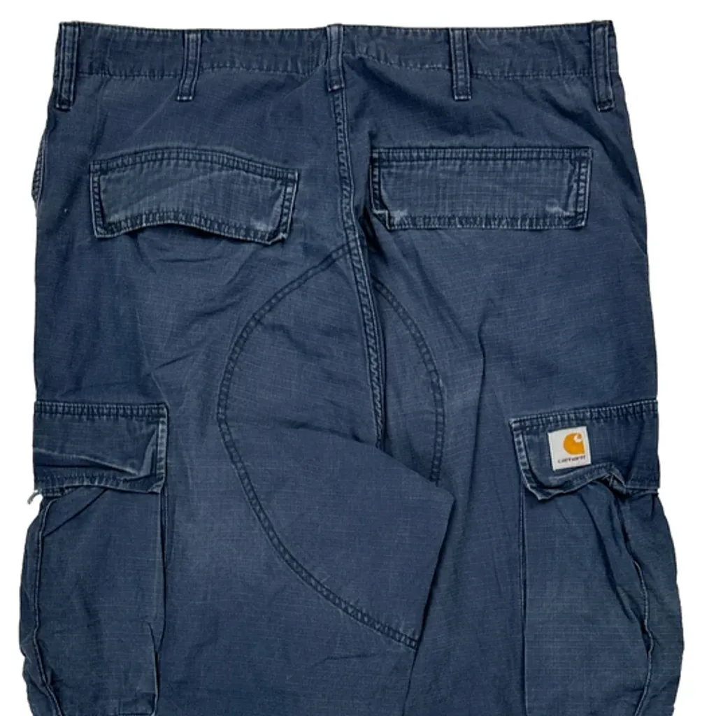 Carhartt Cargo Trousers - 34W 27L Blue Cotton - Image 7