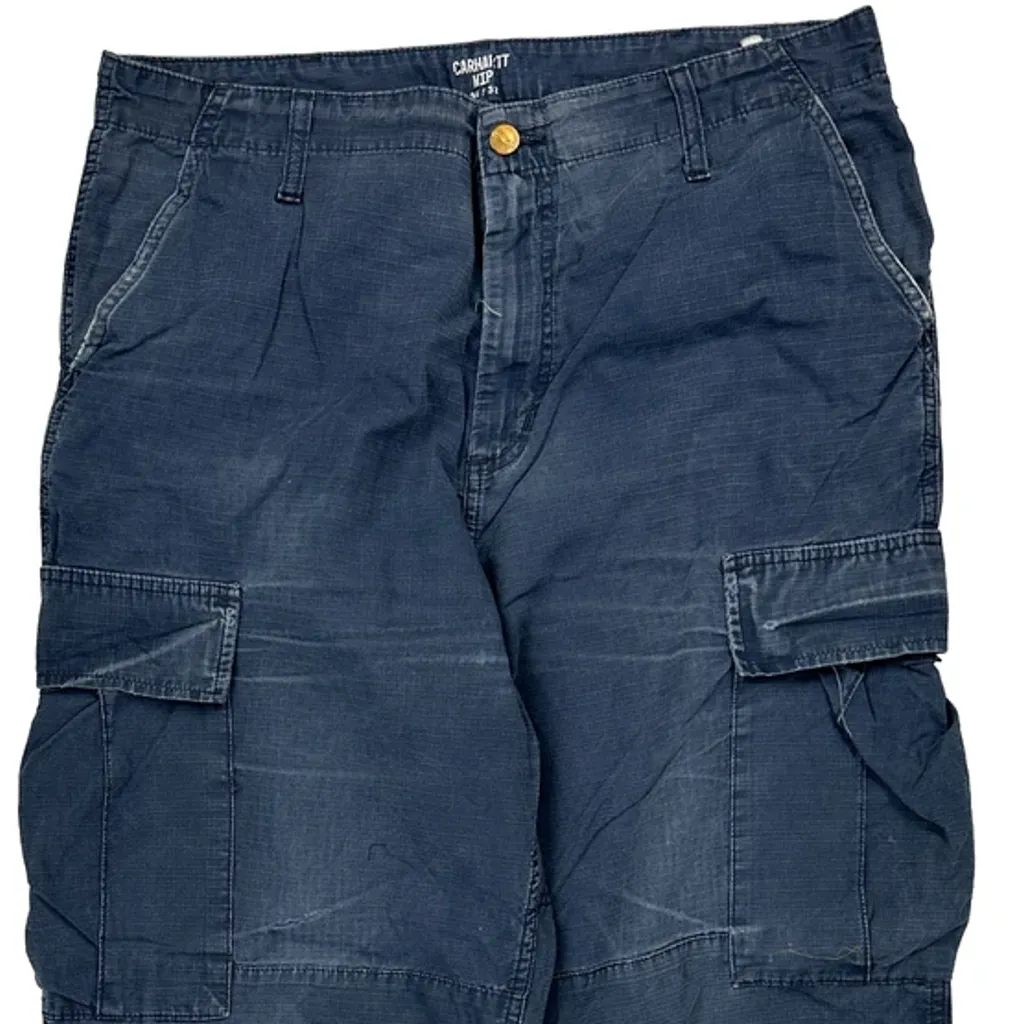 Carhartt Cargo Trousers - 34W 27L Blue Cotton - Image 9