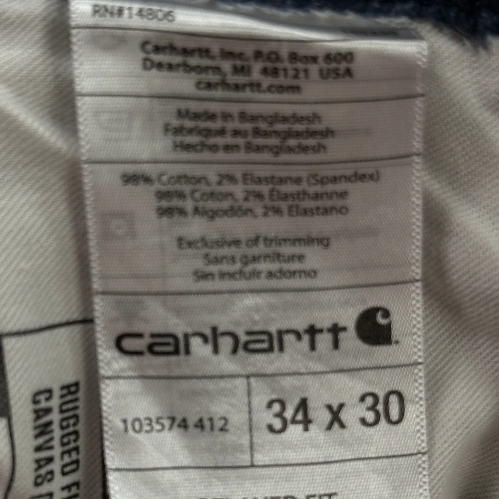 Carhartt Cargo Trousers - 34W 30L Blue Cotton - Image 6