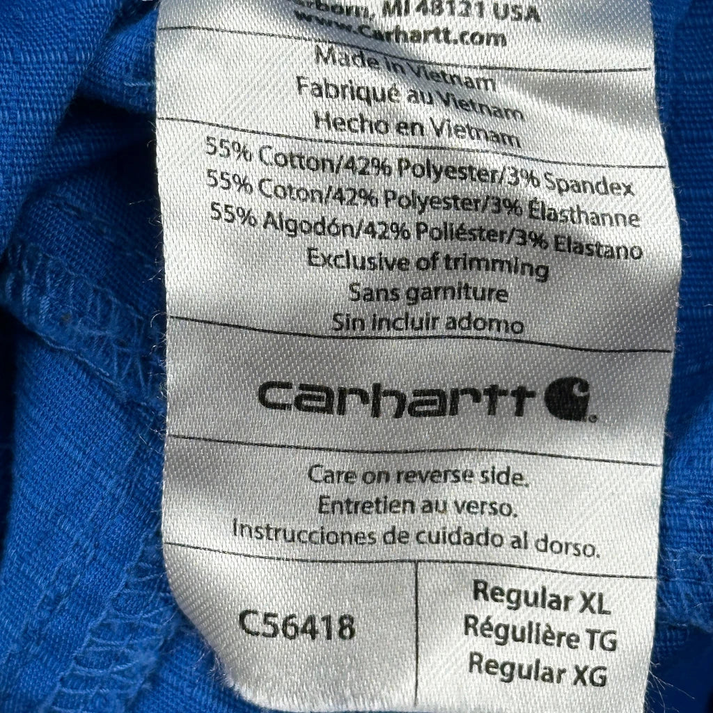 Carhartt Cargo Trousers - 34W 30L Blue Cotton Blend - Image 6