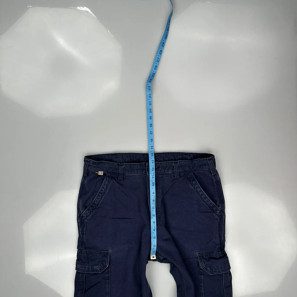 Carhartt Cargo Trousers - 35W 31L Blue Cotton Blend - Image 4