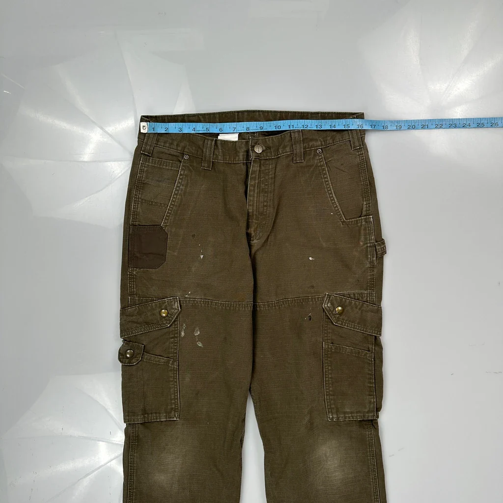 Carhartt Cargo Trousers - 32W 32L Brown Cotton - Image 3