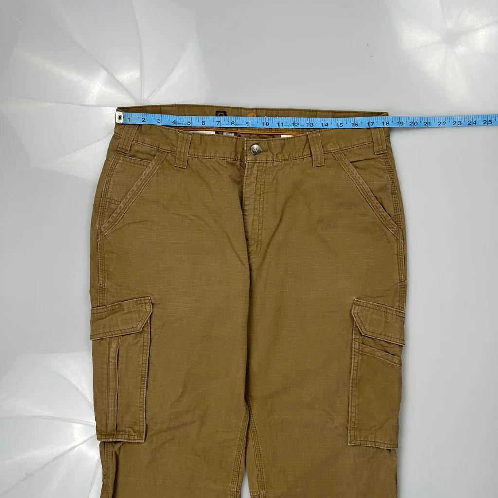 Carhartt Cargo Trousers - 36W 29L Brown Cotton - Image 3