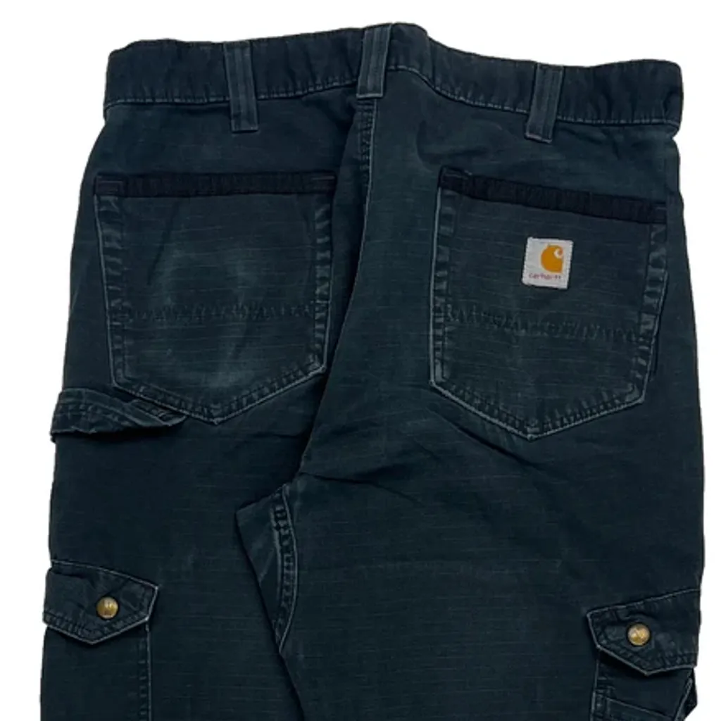 Carhartt Double Knee Cargo Trousers - 33W 30L Green Cotton - Image 7