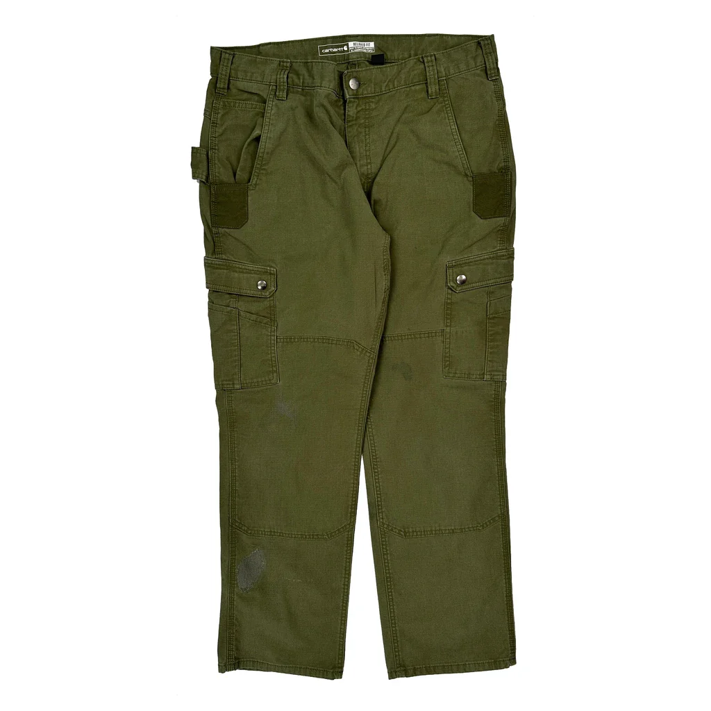 Carhartt Cargo Trousers - 34W 30L Green Cotton Blend - Image 2