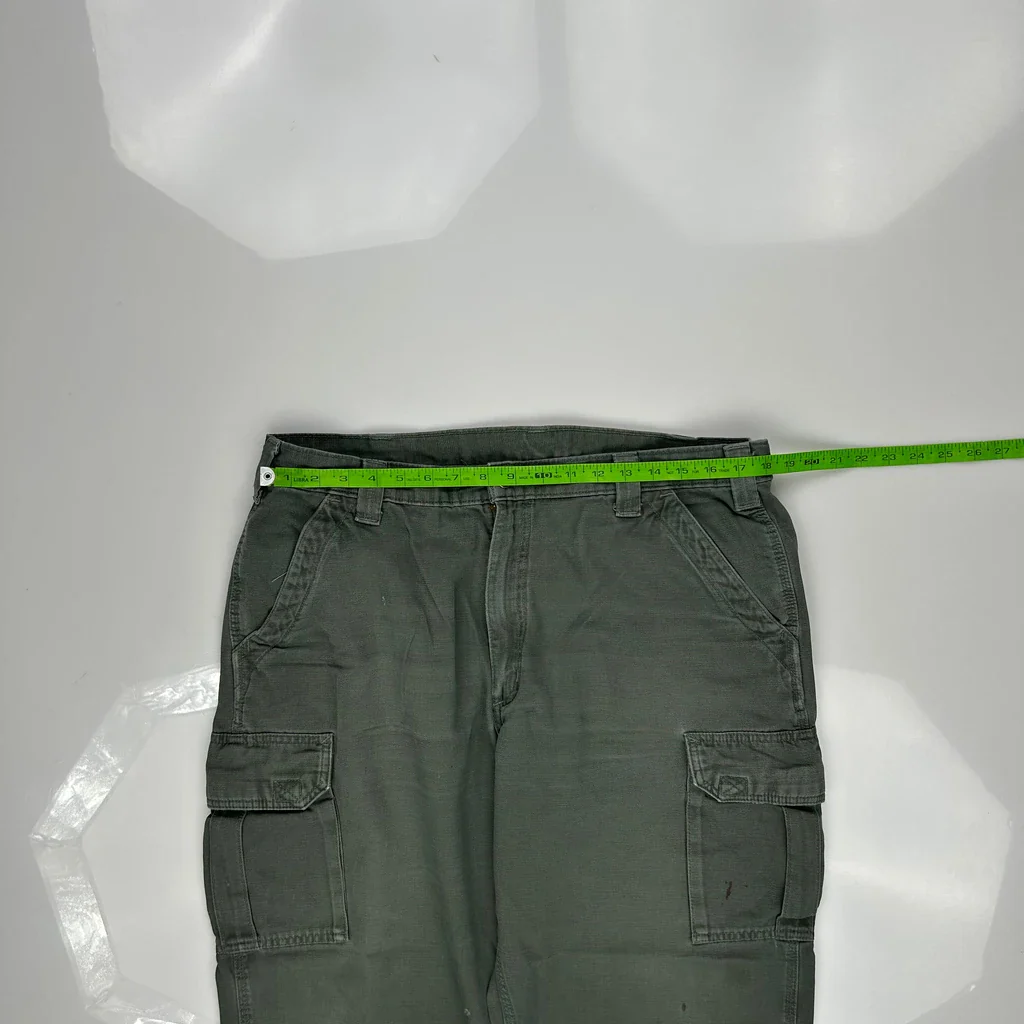 Carhartt Cargo Trousers - 36W 26L Green Cotton - Image 3