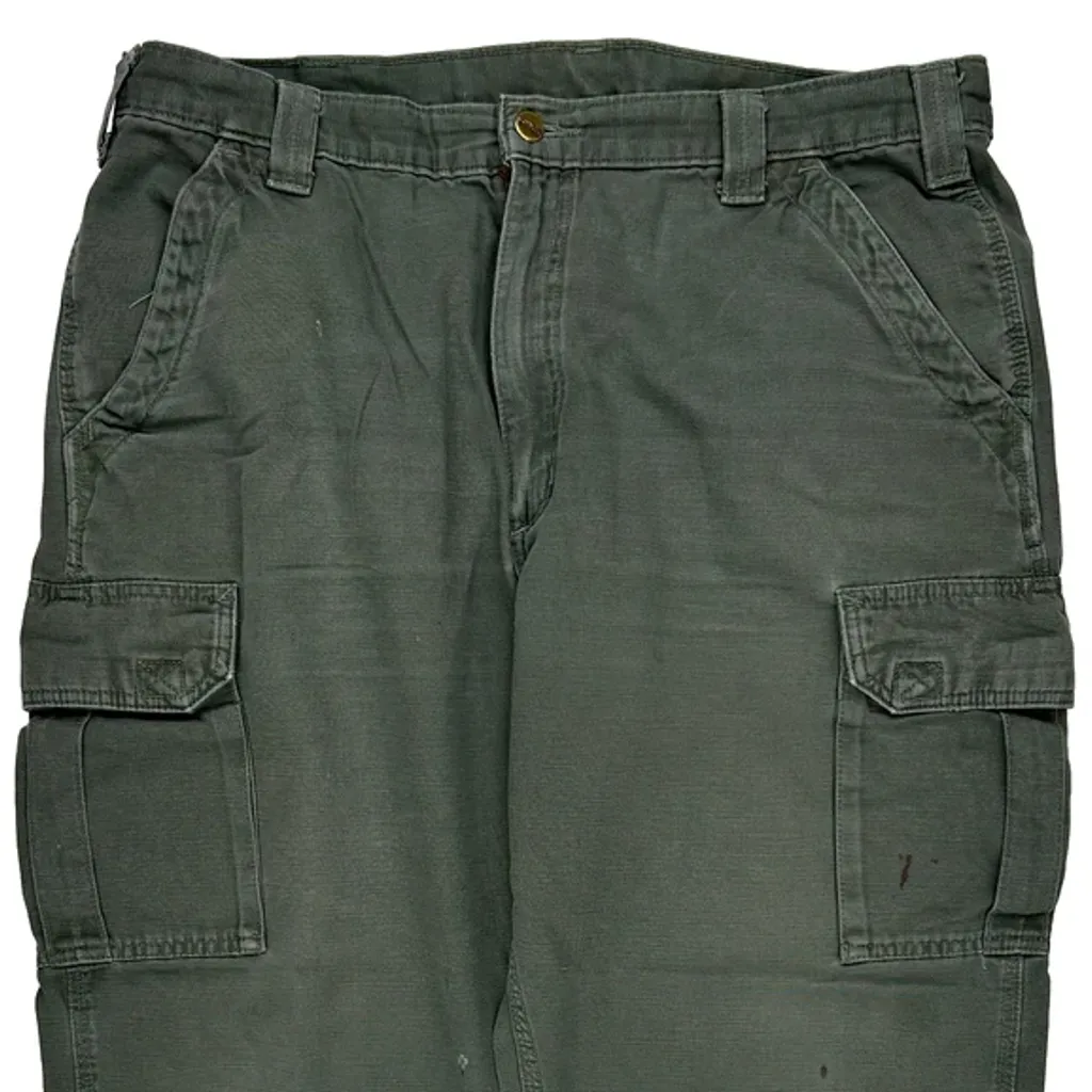 Carhartt Cargo Trousers - 36W 26L Green Cotton - Image 9