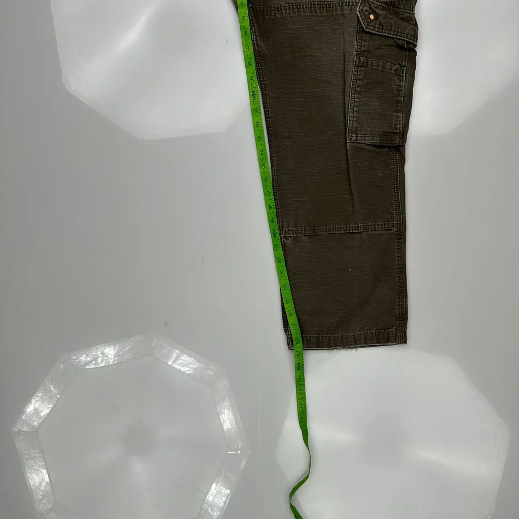 Carhartt Double Knee Cargo Trousers - 36W 29L Green Cotton - Image 5