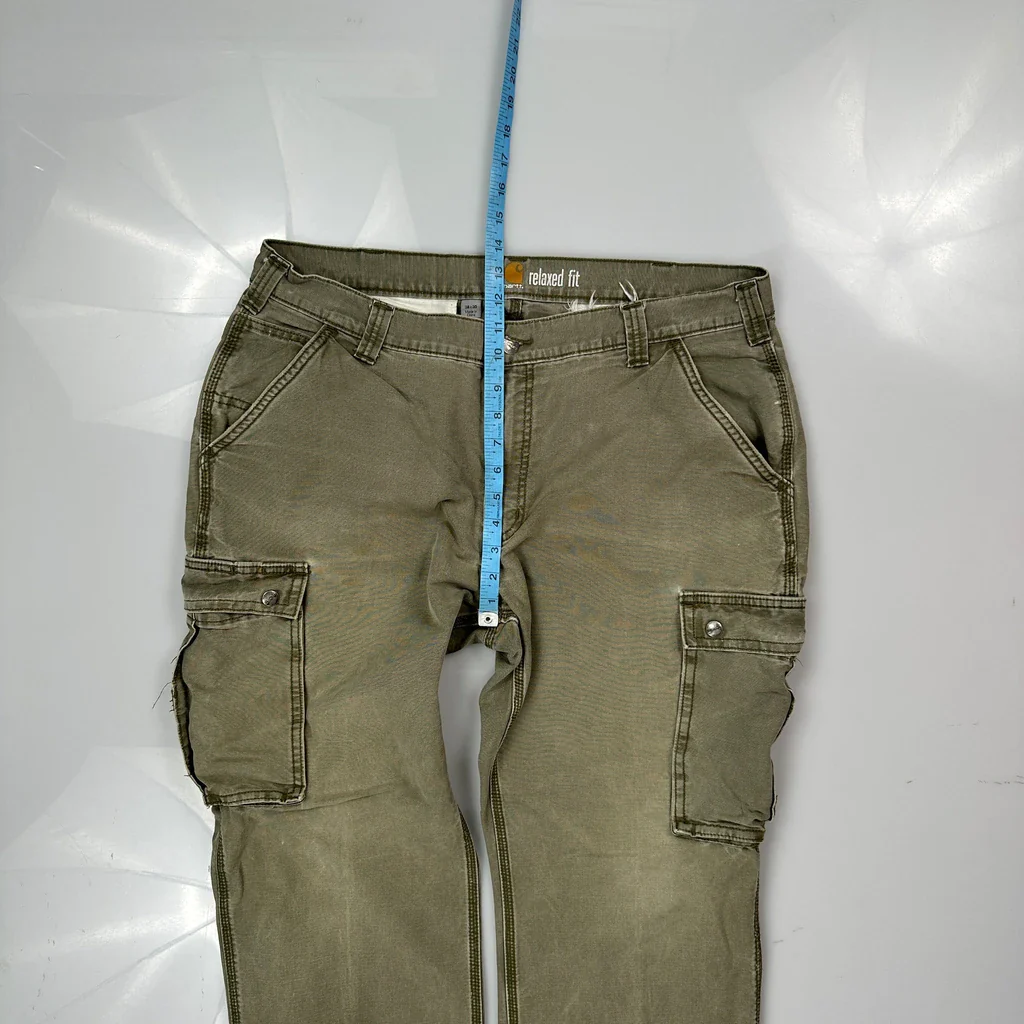 Carhartt Cargo Trousers - 38W 30L Green Cotton - Image 4