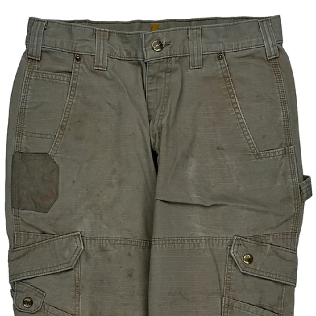 Carhartt Double Knee Cargo Trousers - 30W 29L Grey Cotton - Image 10