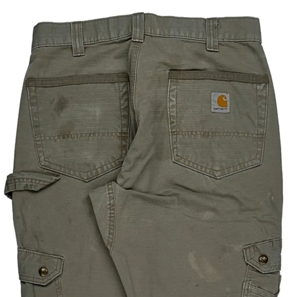 Carhartt Double Knee Cargo Trousers - 30W 29L Grey Cotton - Image 7