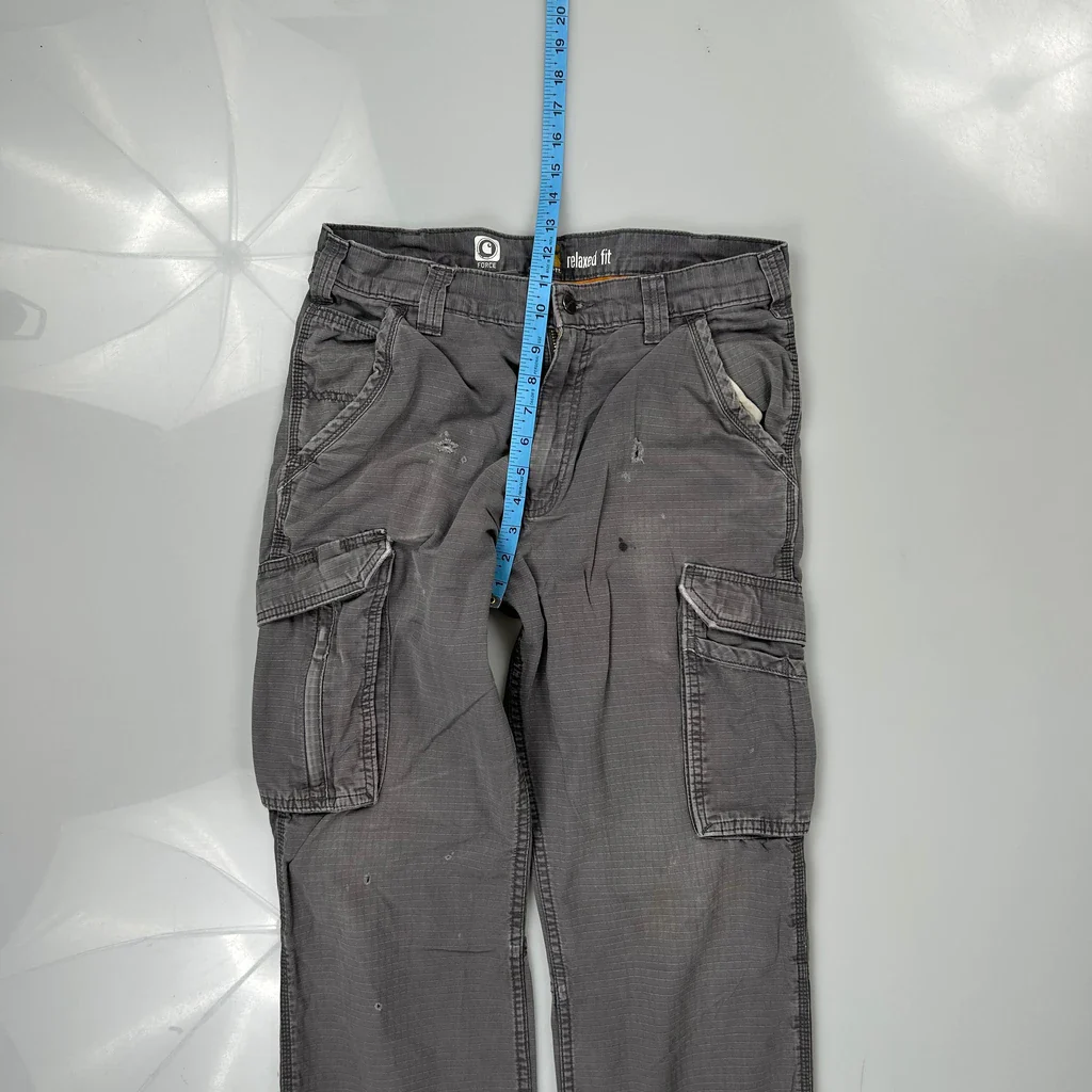 Carhartt Cargo Trousers - 30W 32L Grey Cotton - Image 4