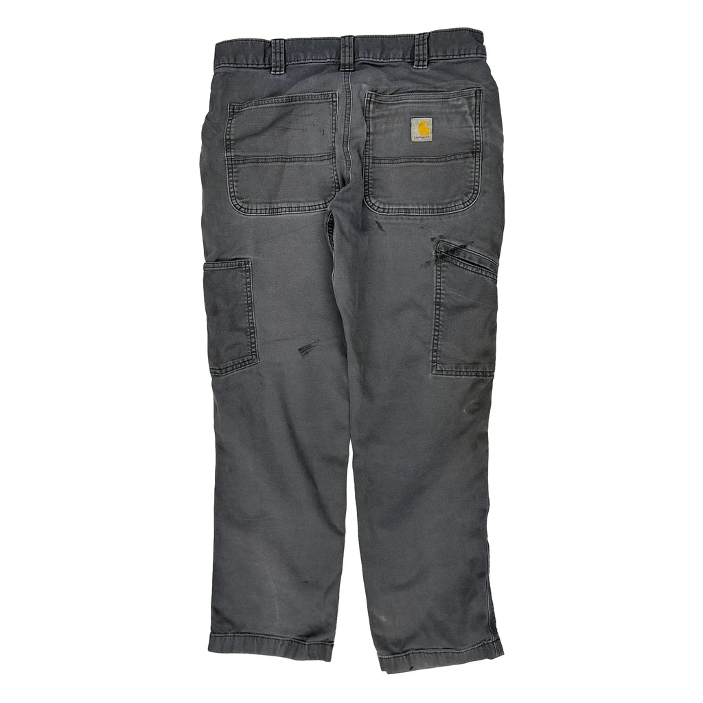 Carhartt Double Knee Cargo Trousers - 31W 28L Grey Cotton