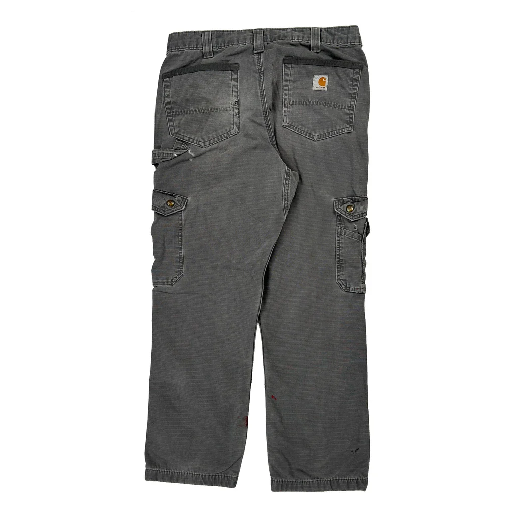 Carhartt Thrashed Cargo Trousers - 31W 29L Grey Cotton