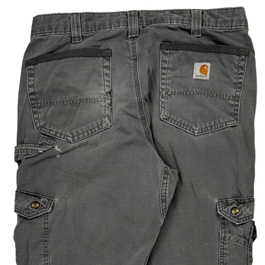 Carhartt Thrashed Cargo Trousers - 31W 29L Grey Cotton - Image 6