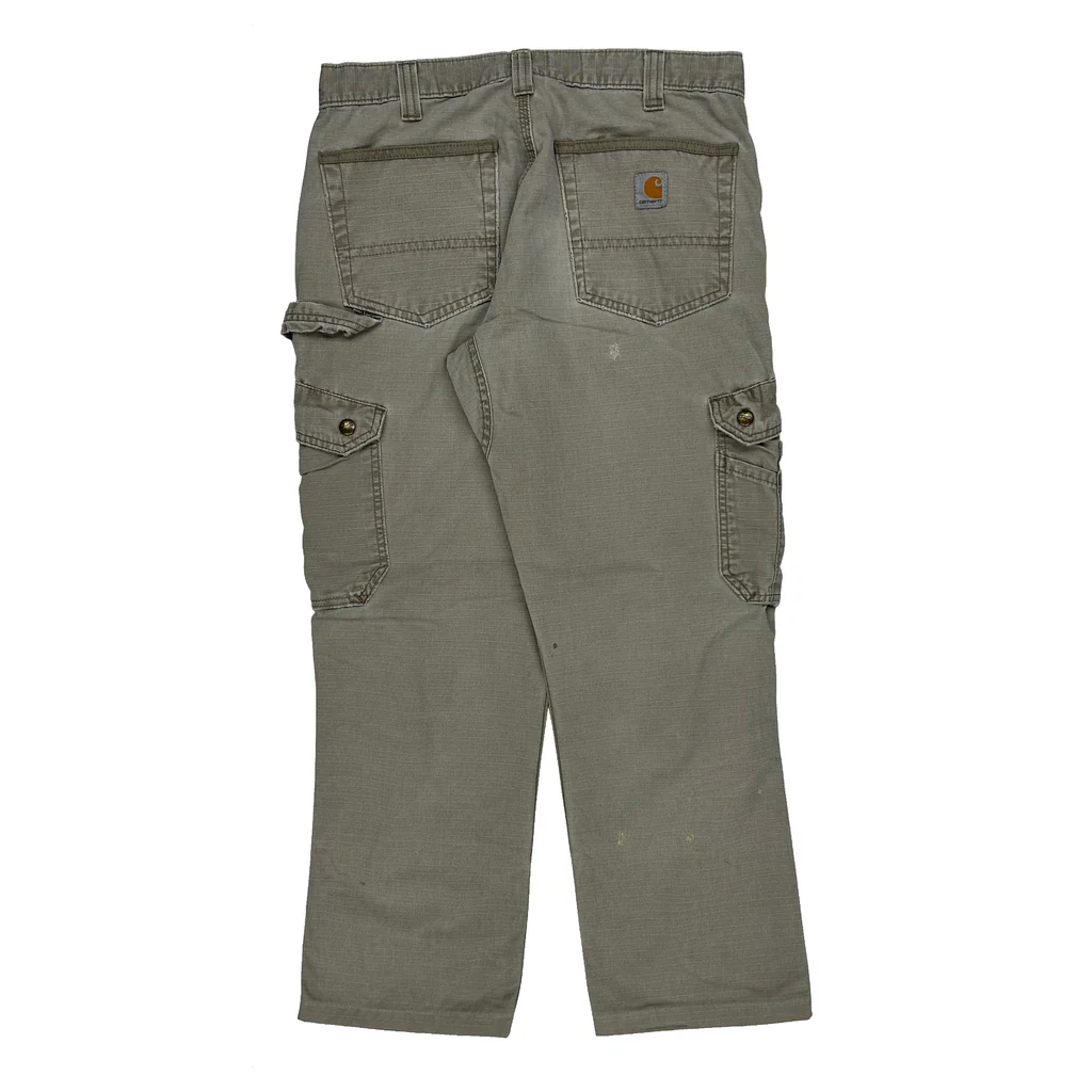 Carhartt Double Knee Cargo Trousers - 34W 28L Grey Cotton