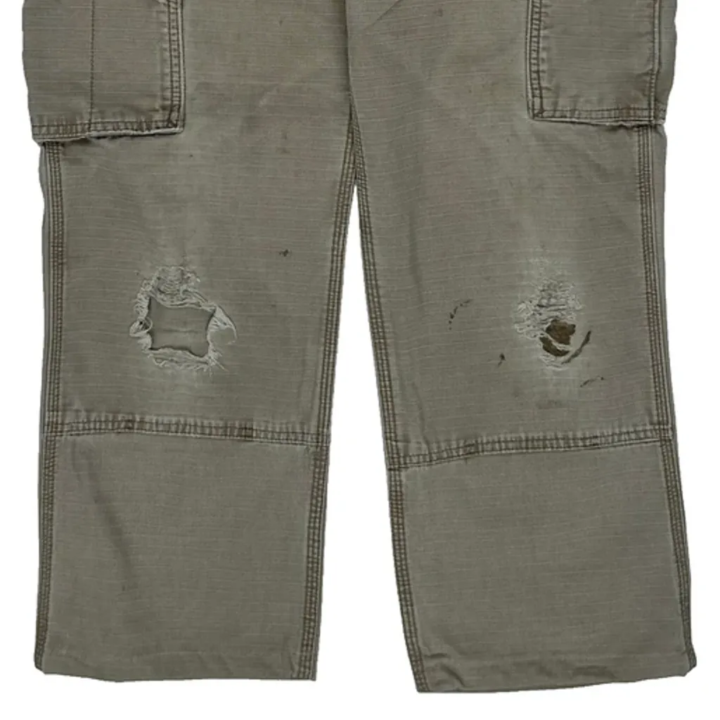 Carhartt Double Knee Cargo Trousers - 34W 28L Grey Cotton - Image 10