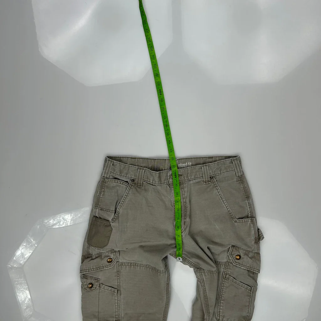 Carhartt Double Knee Cargo Trousers - 34W 28L Grey Cotton - Image 4
