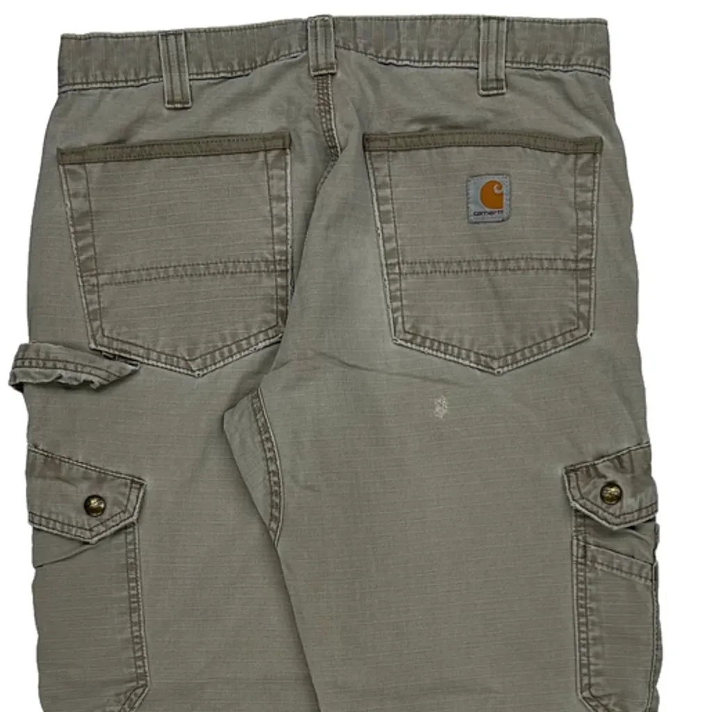 Carhartt Double Knee Cargo Trousers - 34W 28L Grey Cotton - Image 9