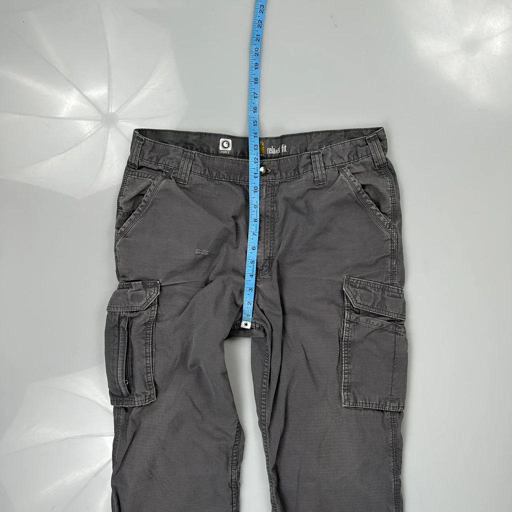Carhartt Cargo Trousers - 35W 30L Grey Cotton - Image 4