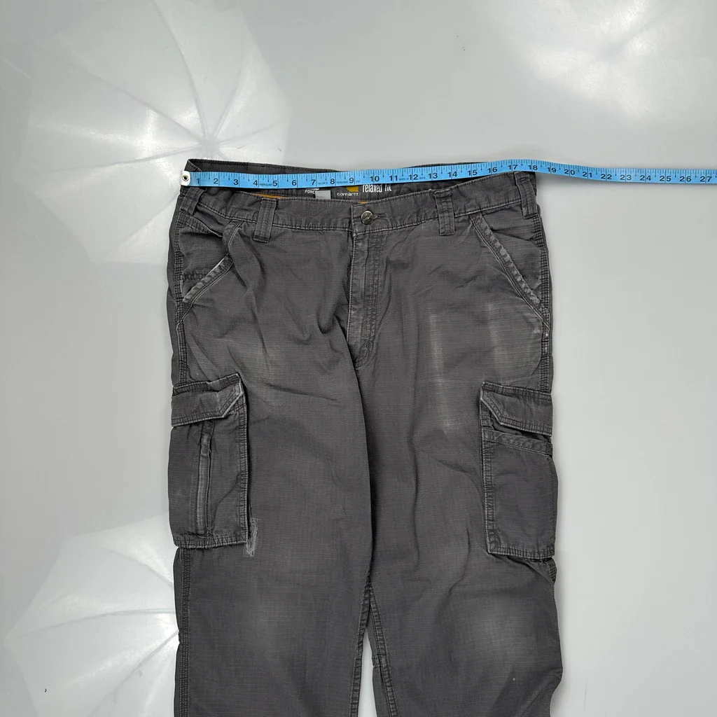 Carhartt Cargo Trousers - 36W 31L Grey Cotton - Image 3