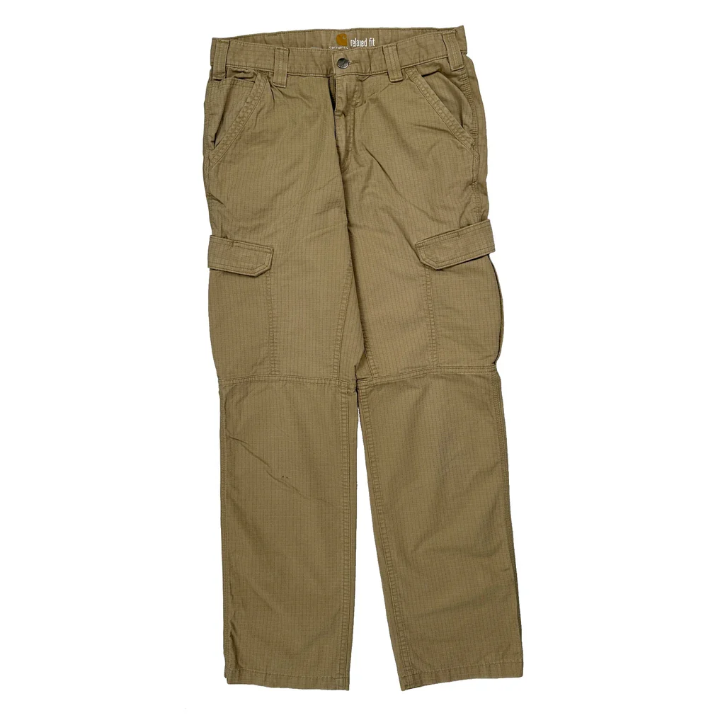 Carhartt Cargo Trousers - 30W 32L Khaki Cotton - Image 2