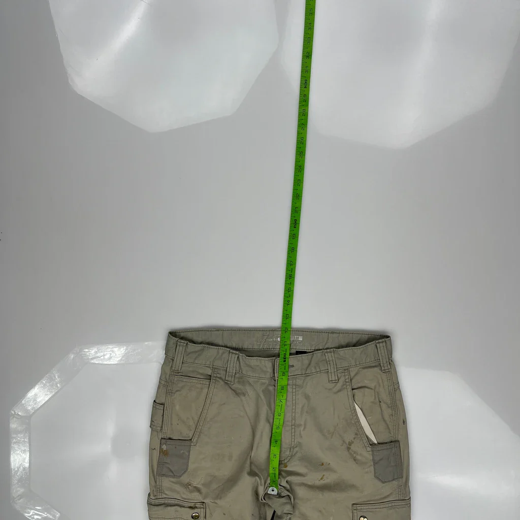 Carhartt Double Knee Cargo Trousers - 33W 31L Khaki Cotton - Image 4
